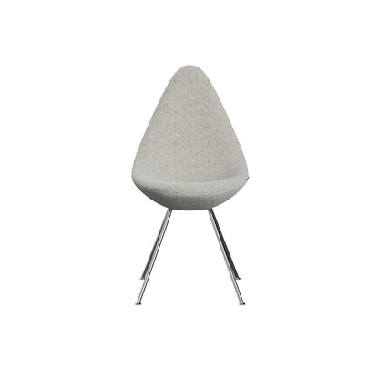 Drop Dining Chair 3110 by Fritz Hansen -  Chromed Steel / Karakorum Ecume 007