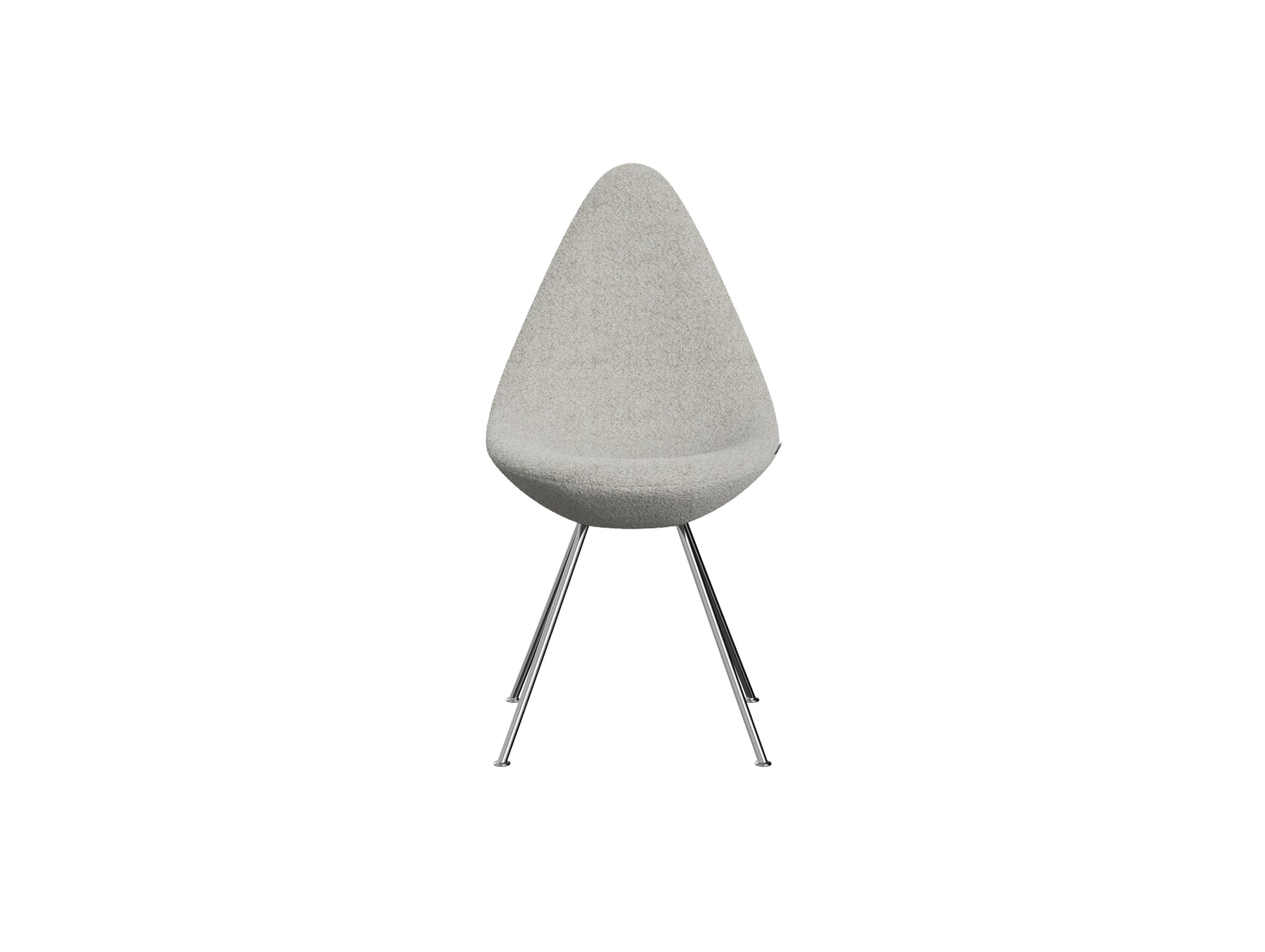 Drop Dining Chair 3110 by Fritz Hansen -  Chromed Steel / Karakorum Ecume 007