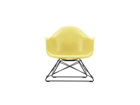 Eames Plastic Armchair LAR by Vitra - 92 Citron Shell / Basic Dark Powder-Coated Steel Base