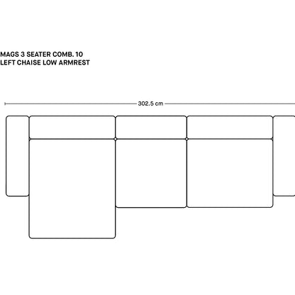 Mags 3人掛けソファ(肘掛け低め)