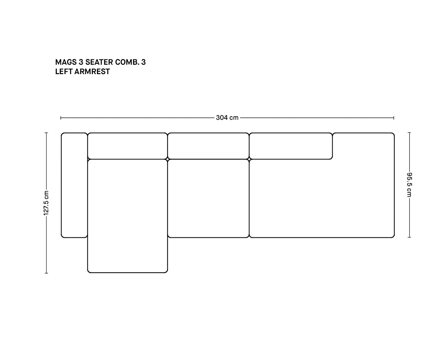 マグス 3人掛けソファ