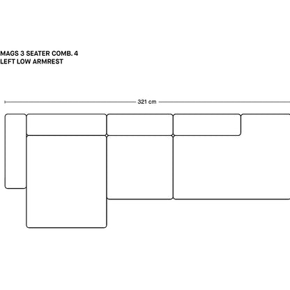 Mags 3人掛けソファ(肘掛け低め)