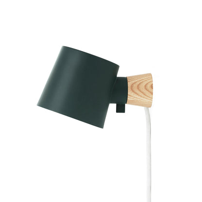 Rise Wall Lamp by Normann Copenhagen - Cable and Plug / Petrol Green