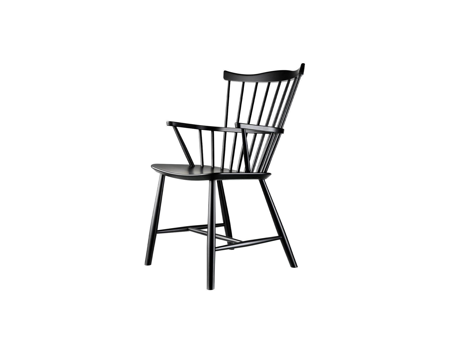 J52B Chair by FDB Mobler - Black Painted Beech