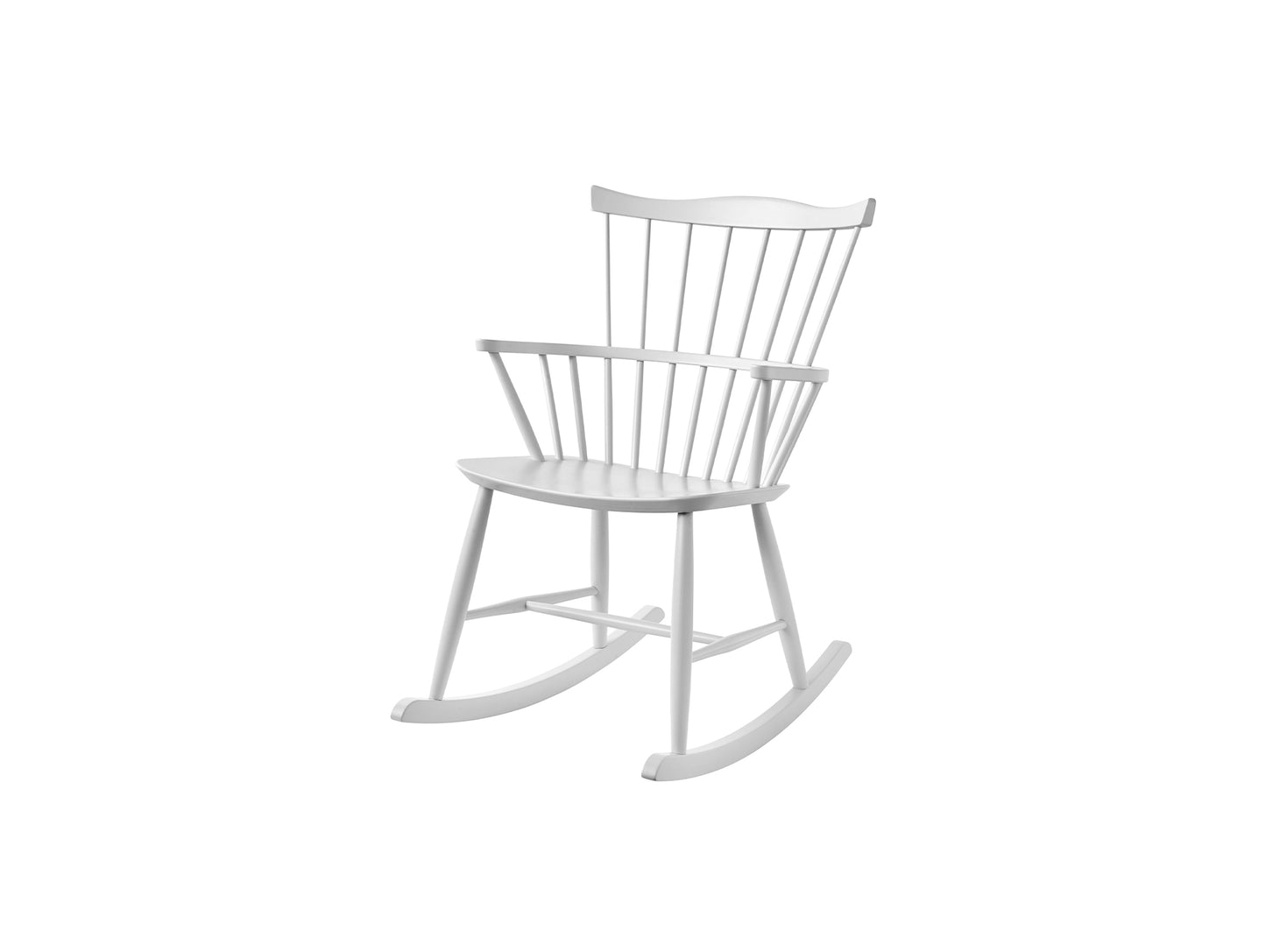 J52G Rocking Chair by FDB Mobler - White Painted Beech