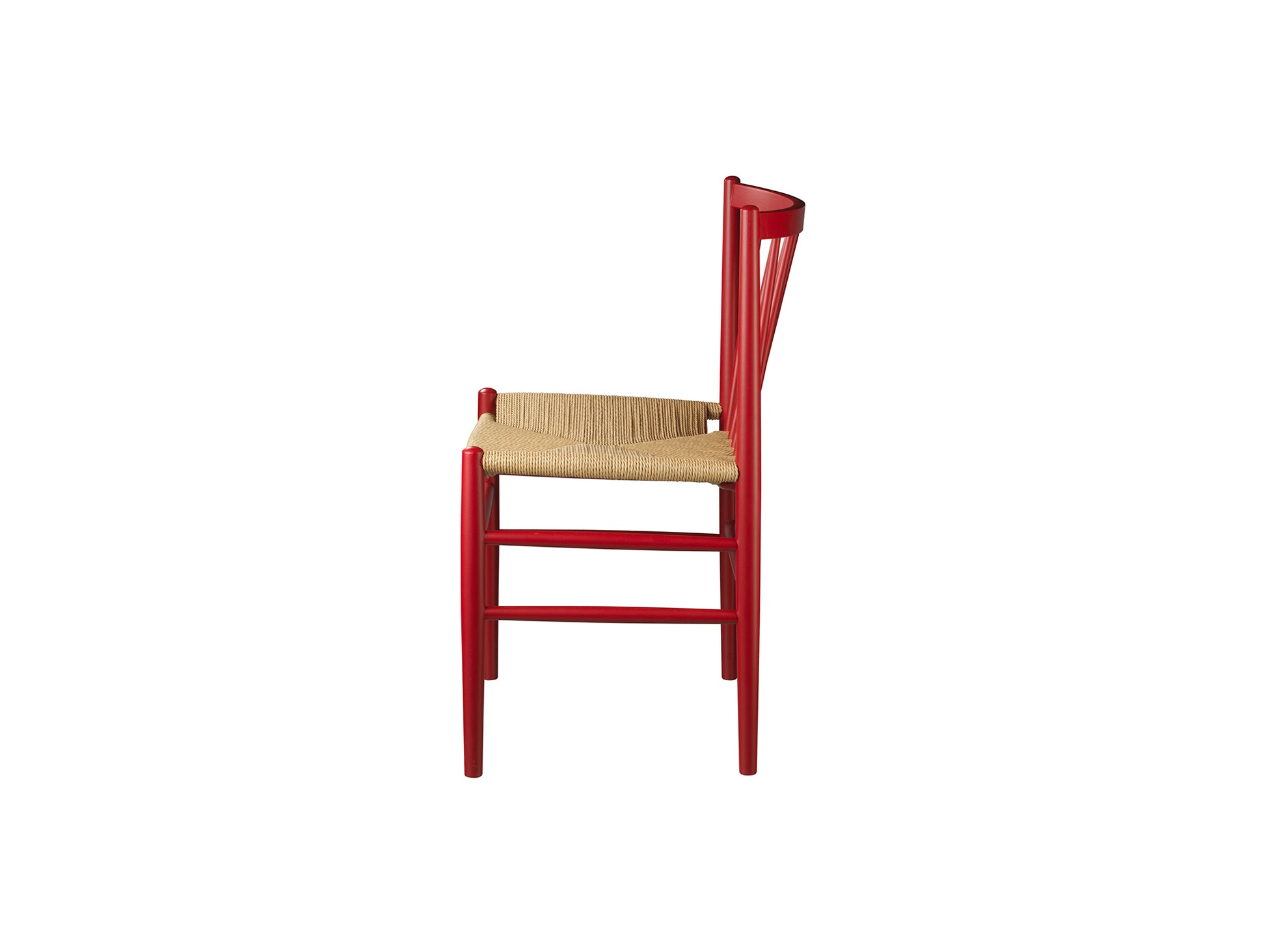 J80 Chair by FDB Mobler - Ruby Red Painted Beech