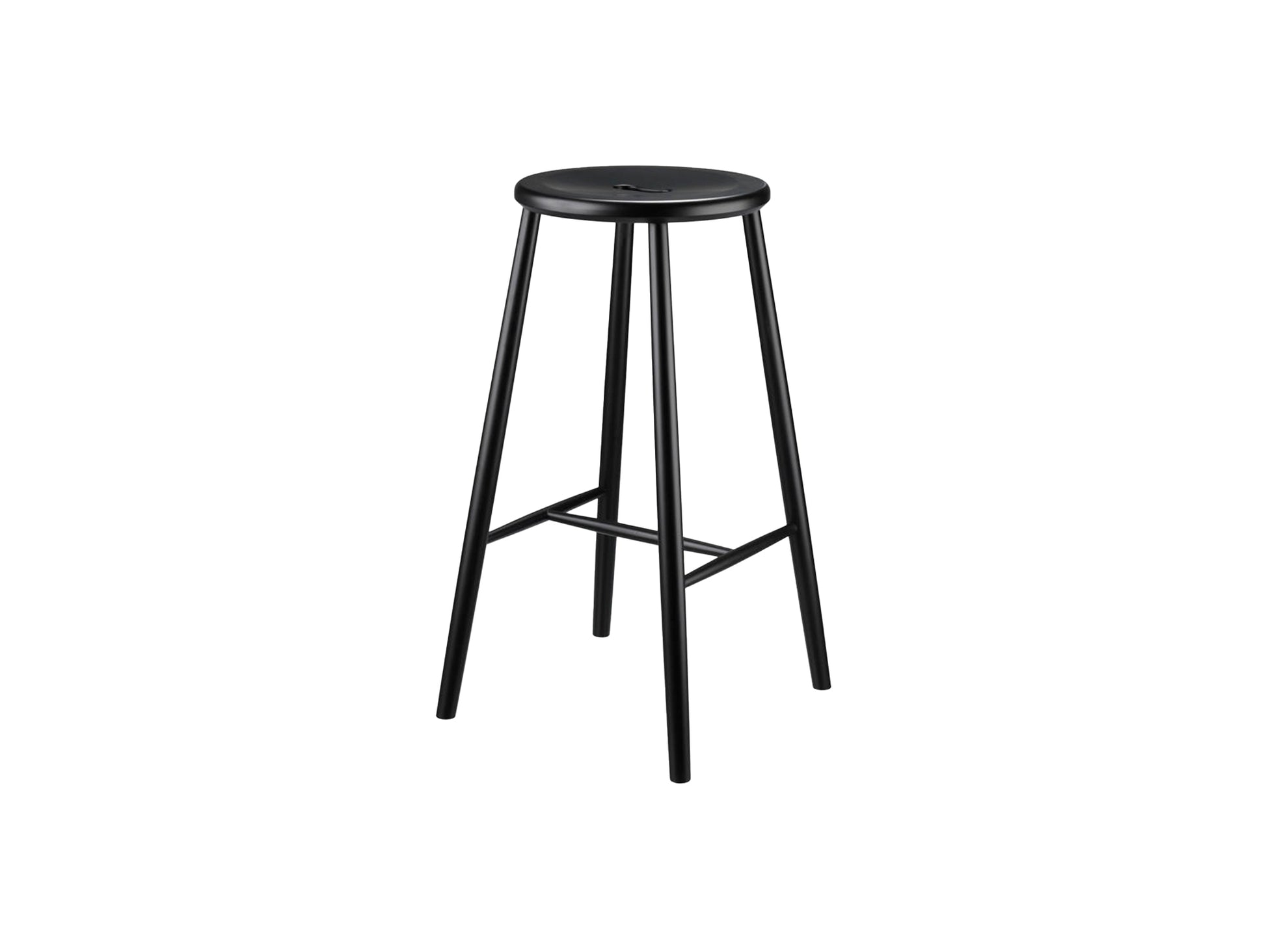 J27B Stool by FDB Mobler - Black Painted Beech