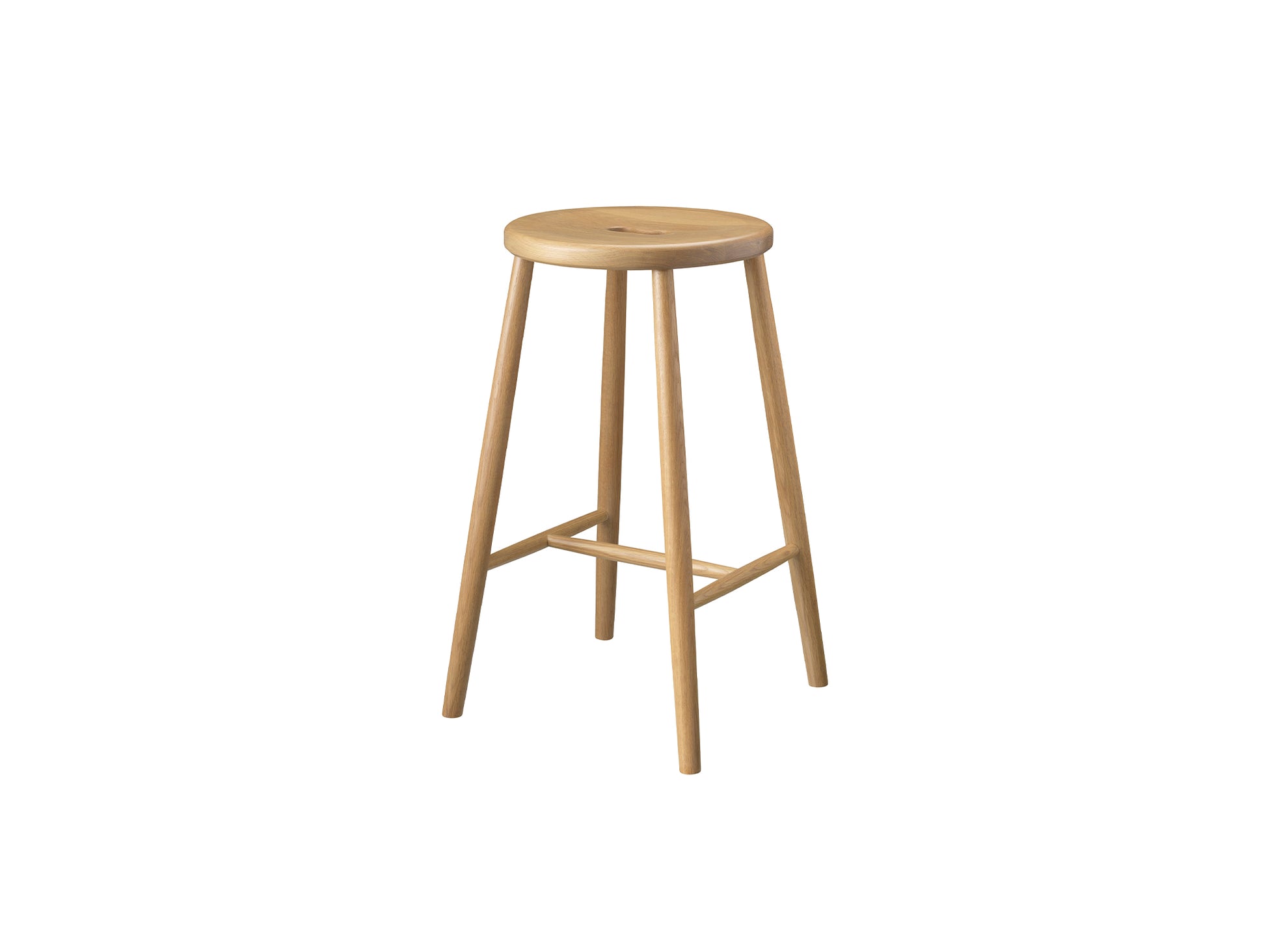 J27C Stool by FDB Mobler - Lacquered Oak