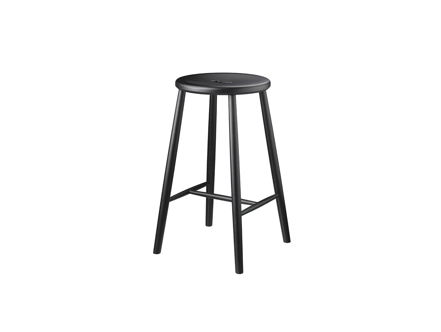 J27C Stool by FDB Mobler - Black Painted Beech