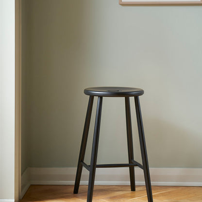 J27C Stool by FDB Mobler - Black Painted Beech
