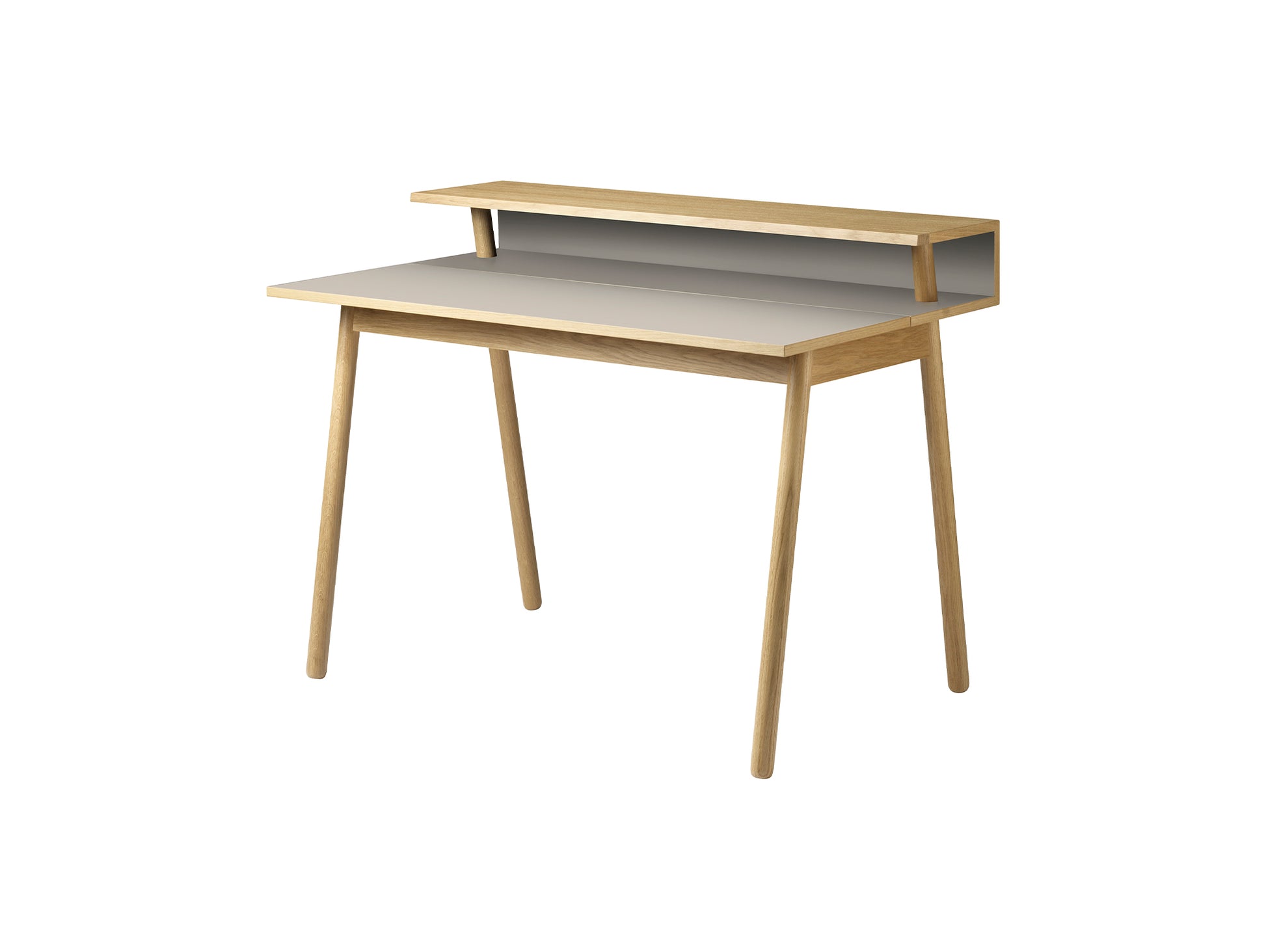 C68 Norrebro Desk by FDB Mobler - Mushroom Linoleum Tabletop