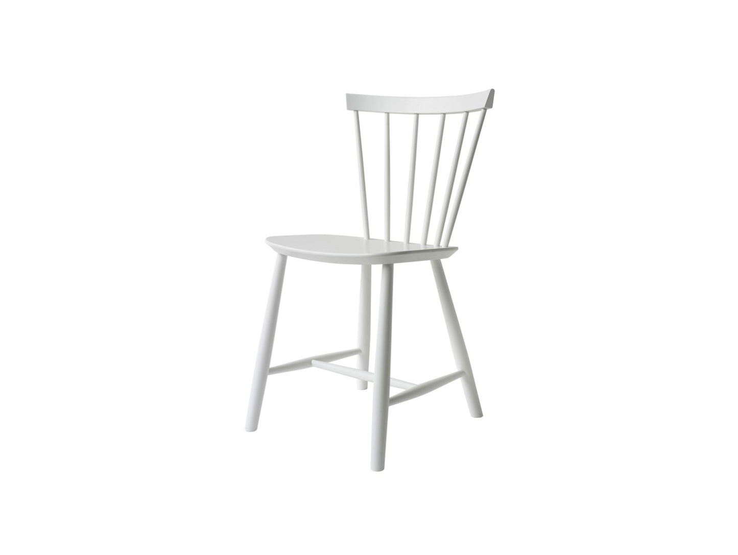 J46 Chair by FDB Mobler - Pure White Painted Beech