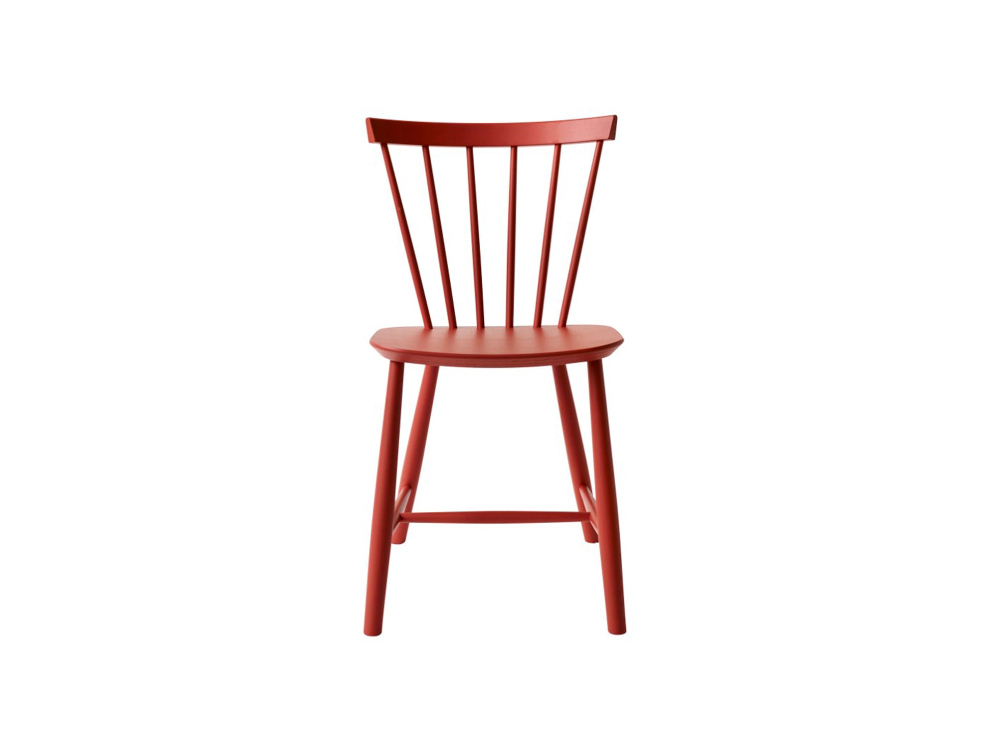 J46 Chair by FDB Mobler - Coral Red Painted Beech