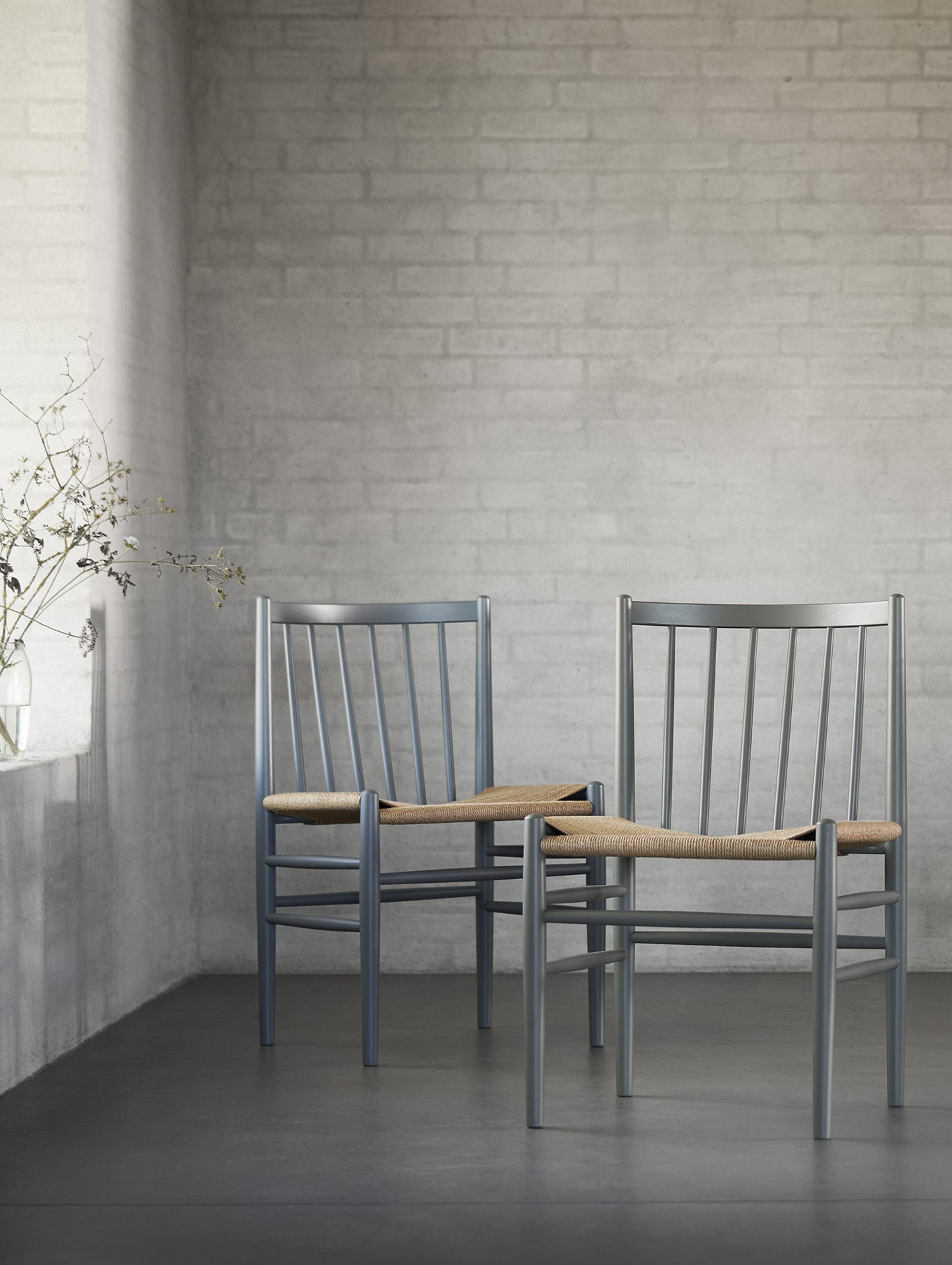 J80 Chair by FDB Mobler - Moss Grey Painted Beech