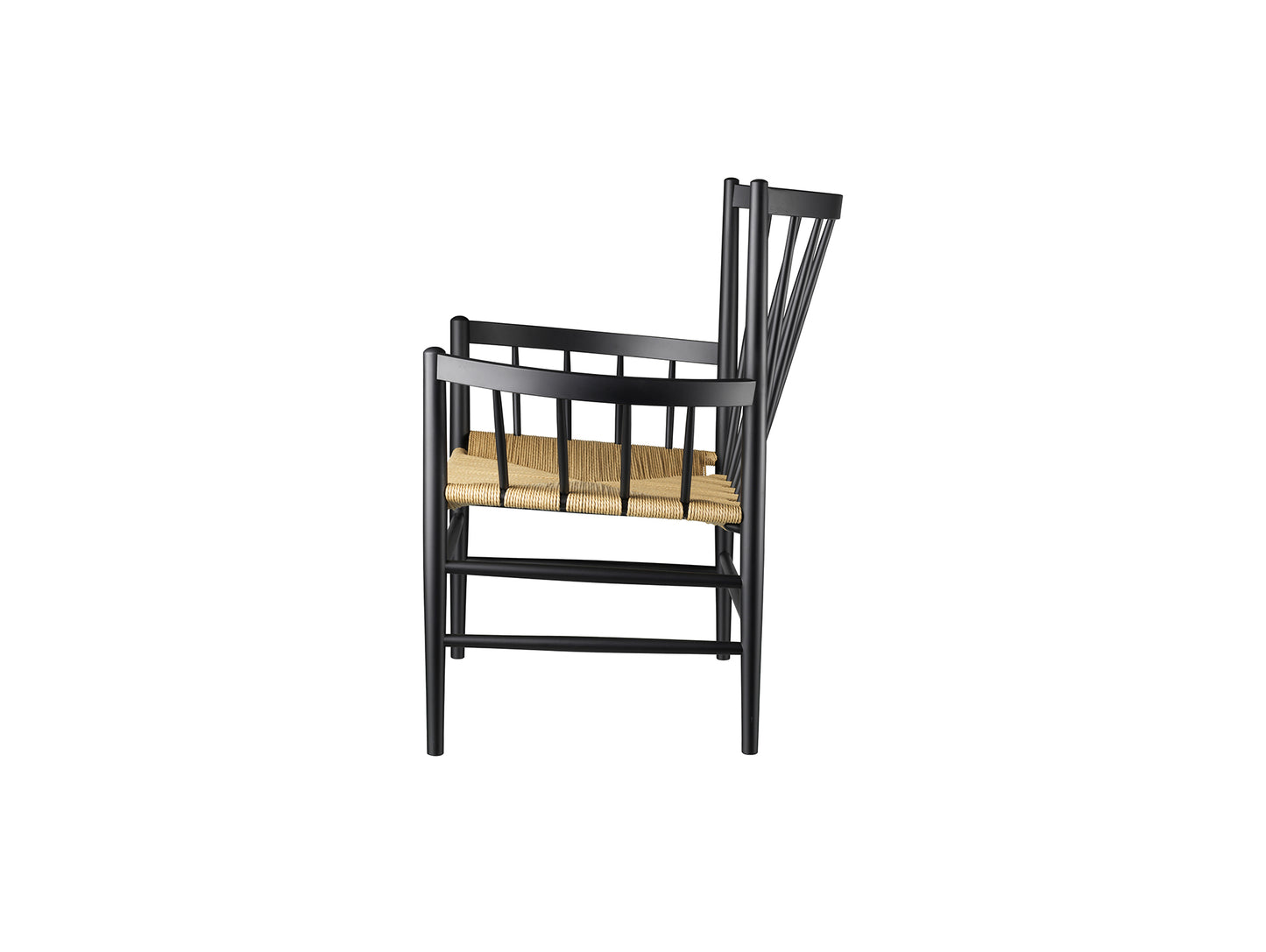 J82 Lounge Chair by FDB Mobler - Black Painted Beech