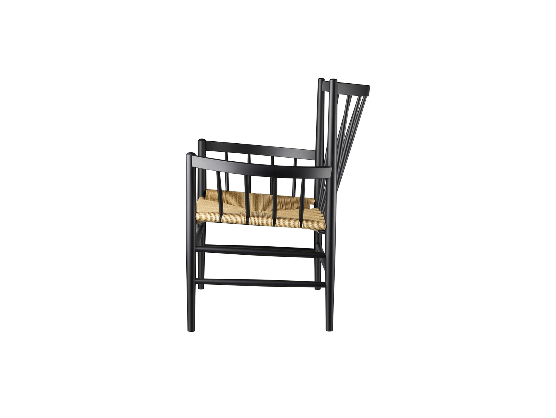 J82 Lounge Chair by FDB Mobler - Black Painted Beech