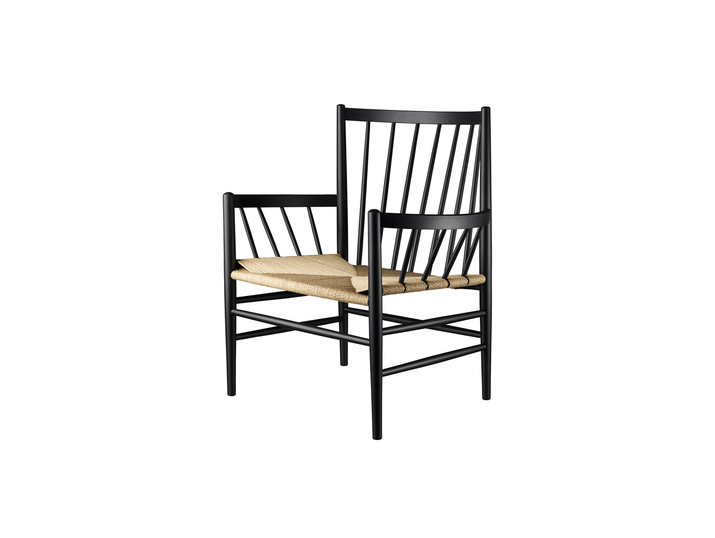 J82 Lounge Chair by FDB Mobler - Black Painted Beech