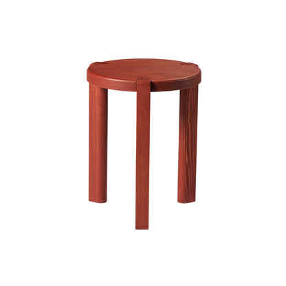 D108 Ragnesminde Side  Table by FDB Mobler - Carmine Red Oiled Pine Wood