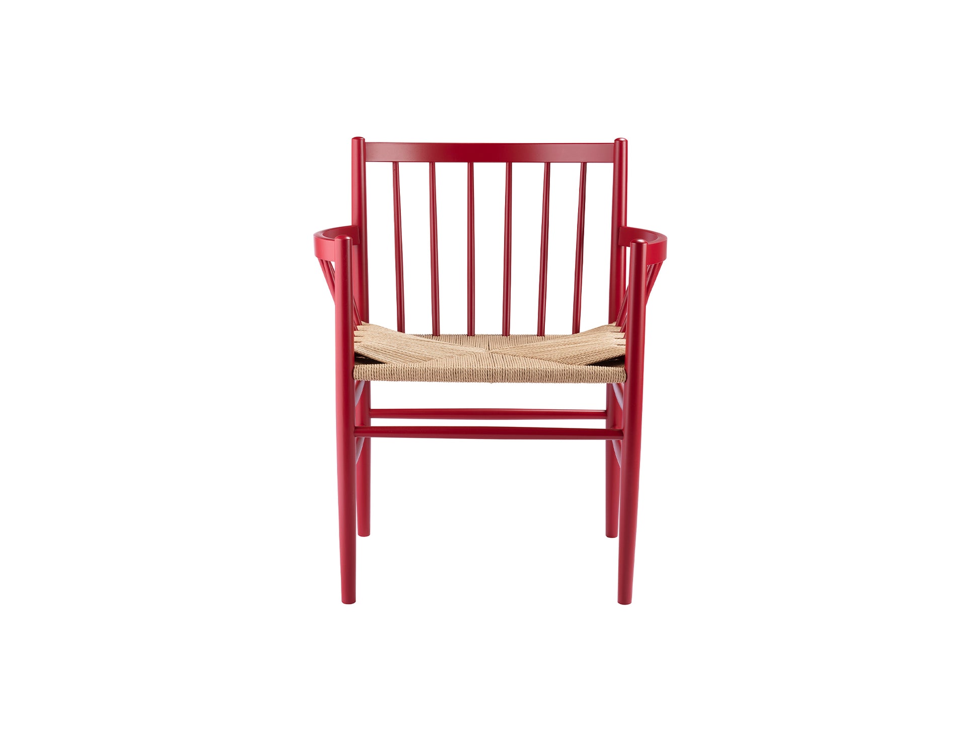 J81 Chair by FDB Mobler - Ruby Red Painted Beech