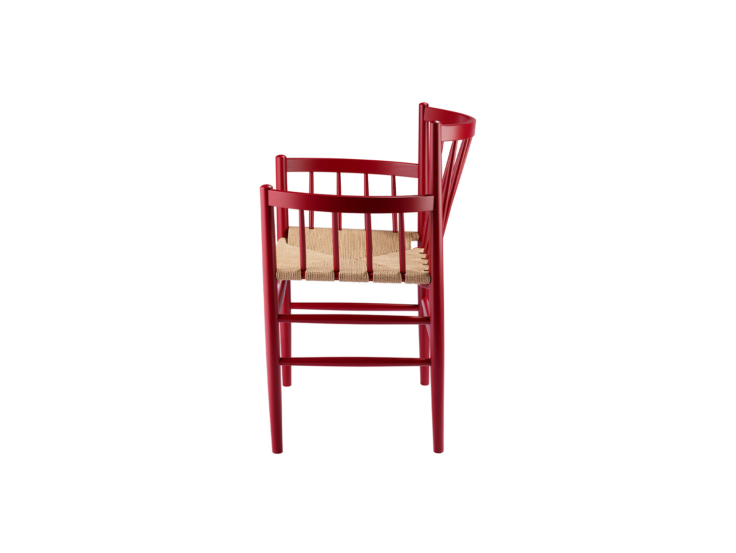 J81 Chair by FDB Mobler - Ruby Red Painted Beech