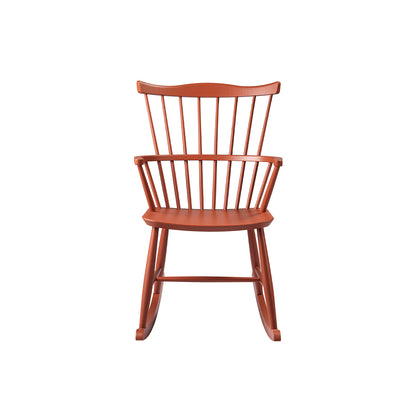 J52G Rocking Chair by FDB Mobler - Brick Red Painted Beech