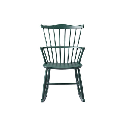 J52G Rocking Chair by FDB Mobler - Black Green Painted Beech