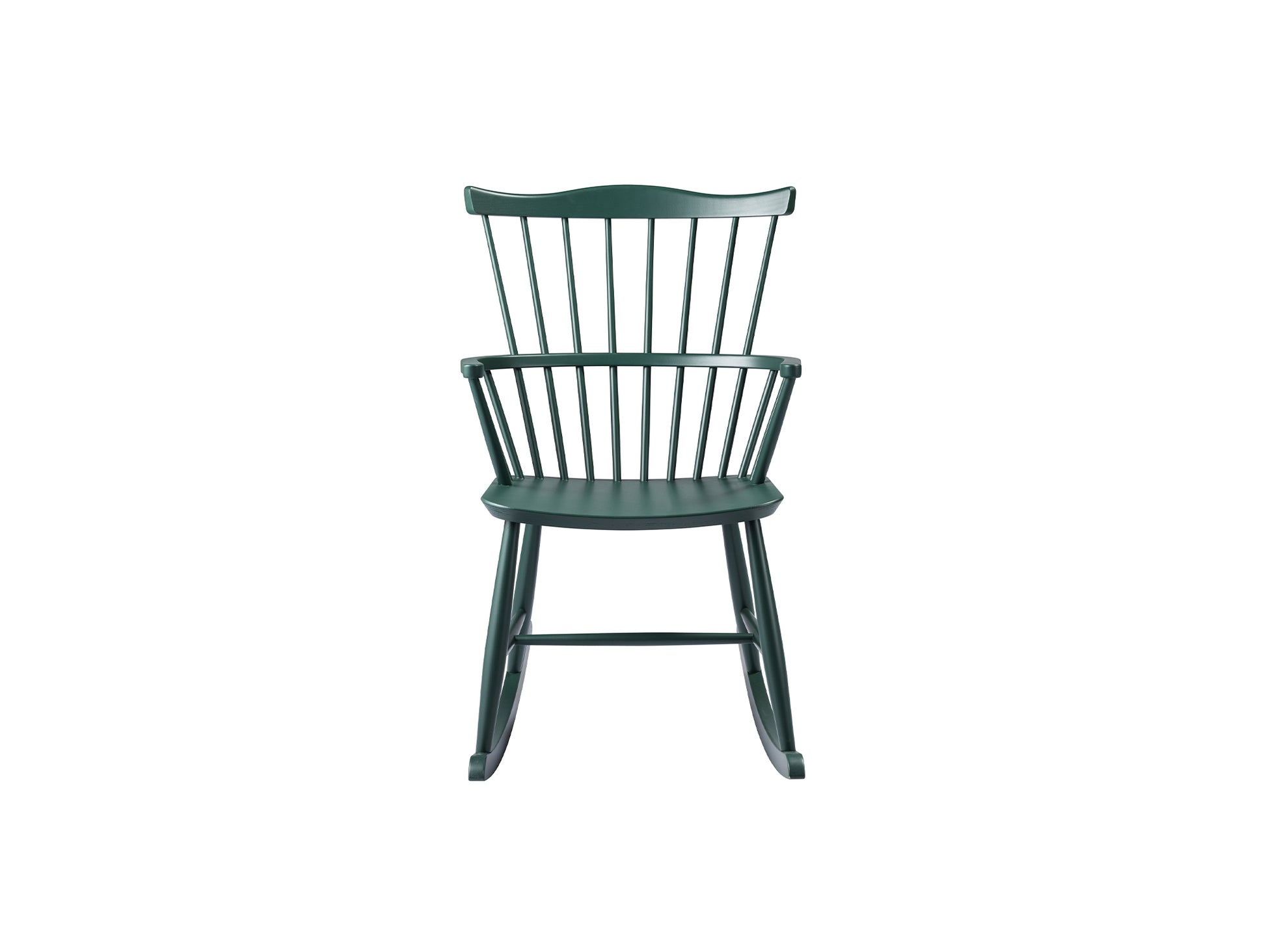 J52G Rocking Chair by FDB Mobler - Black Green Painted Beech