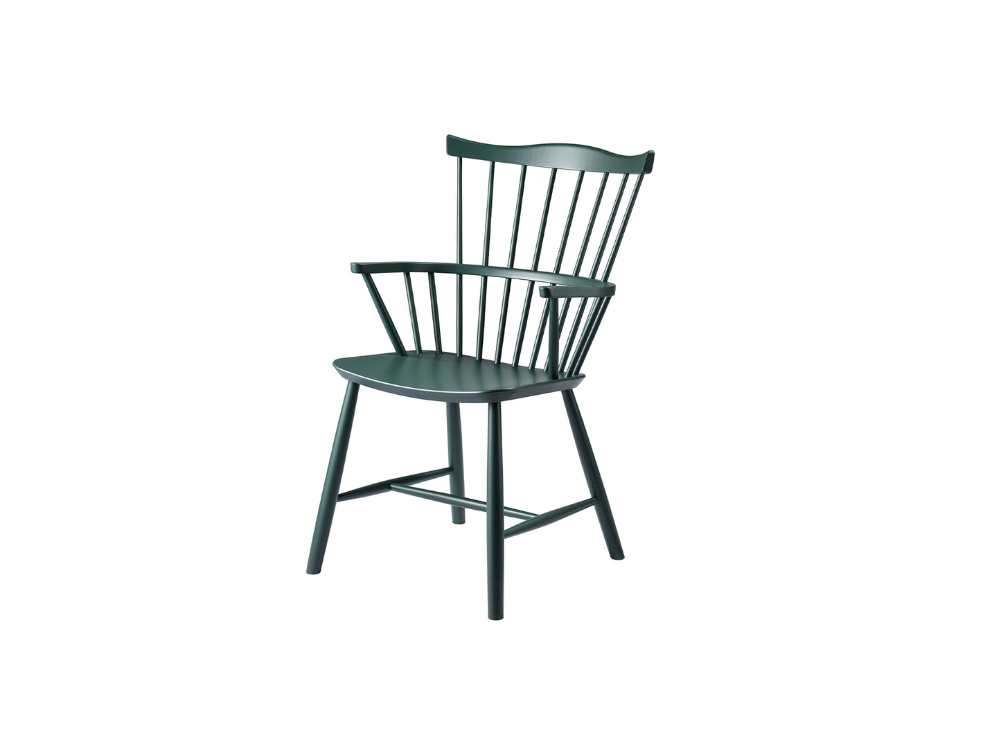 J52B Chair by FDB Mobler - Black Green Painted Beech