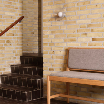 J176 Sonderborg Bench by FDB Mobler - Lacquered Oak / Monochrome Sett Mottled (MLC01)