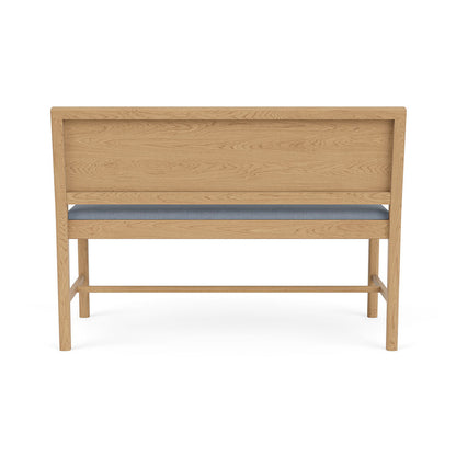 J176 Sonderborg Bench by FDB Mobler - Lacquered Oak / Ploegwool Blue 04