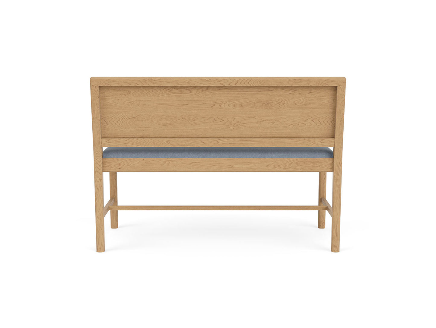 J176 Sonderborg Bench by FDB Mobler - Lacquered Oak / Ploegwool Blue 04