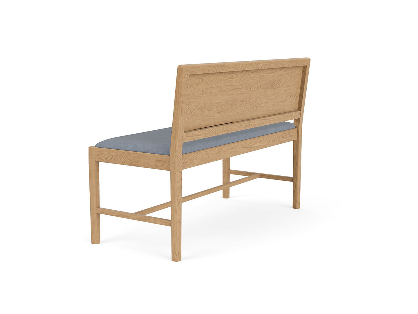 J176 Sonderborg Bench by FDB Mobler - Lacquered Oak / Ploegwool Blue 04