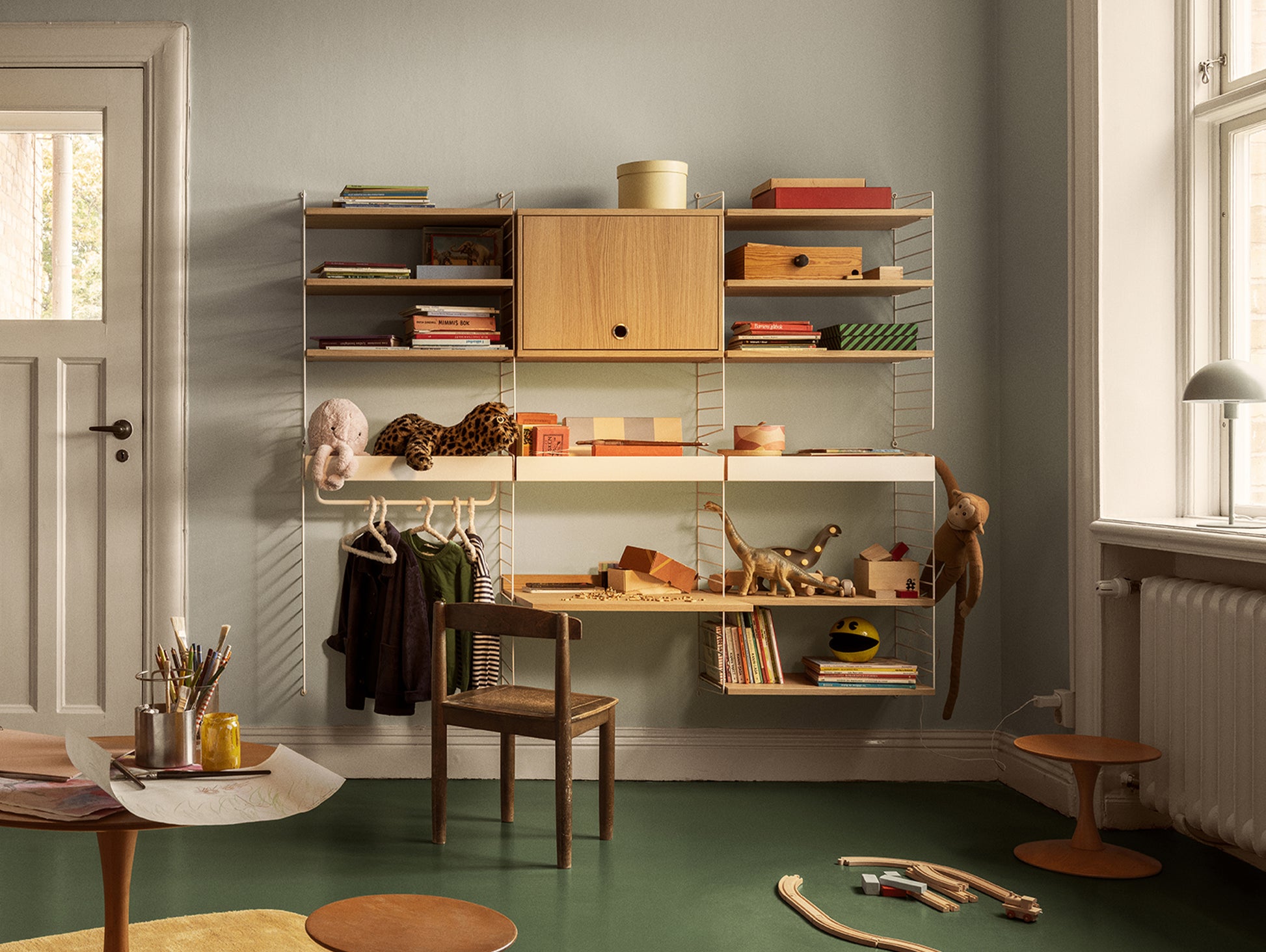 String System Work Desk by String - 58x58 / Oak