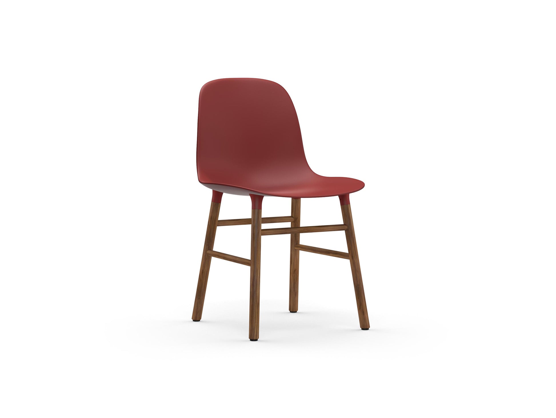 Form Chair Wood by Normann Copenhagen - Lacquered Walnut Base / Red