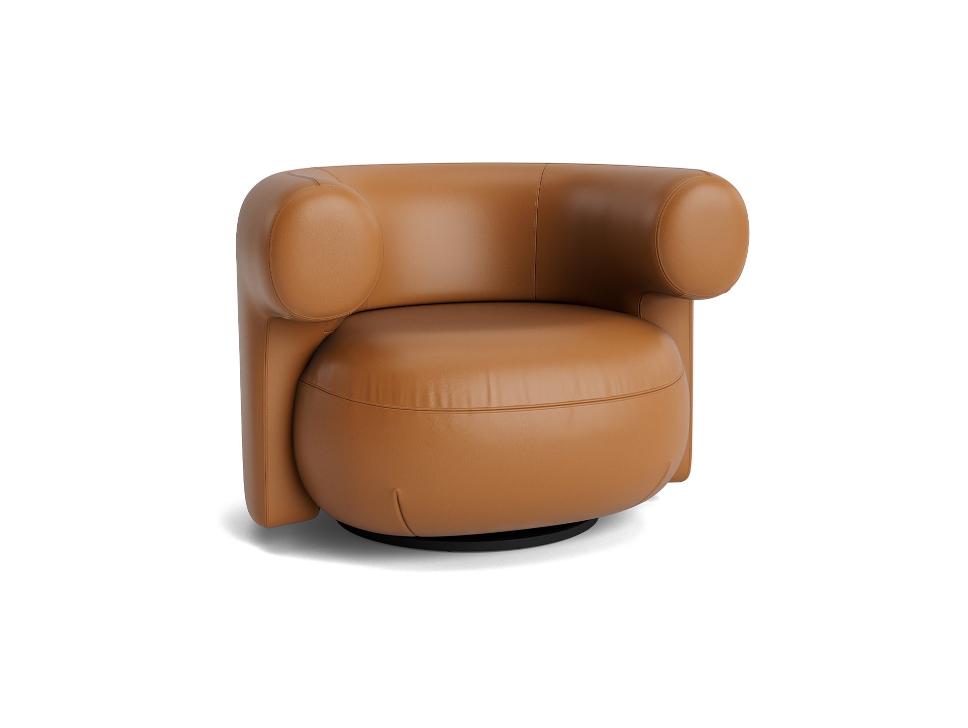 Burra Lounge Chair by Normann Copenhagen - Swivel Base / Ultra Leather 41574