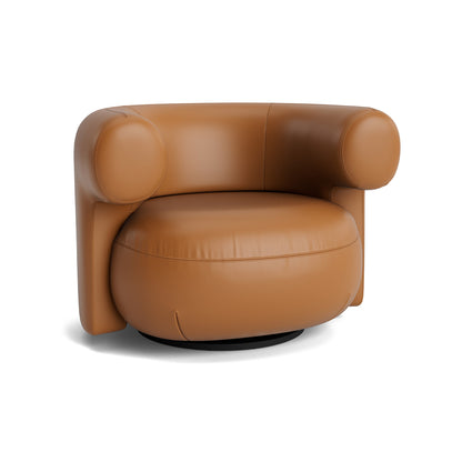 Burra Lounge Chair by Normann Copenhagen - Swivel Base with Return / Ultra Leather 41574