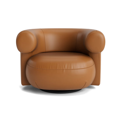 Burra Lounge Chair by Normann Copenhagen - Swivel Base with Return / Ultra Leather 41574