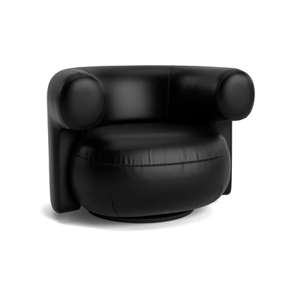 Burra Lounge Chair by Normann Copenhagen - Swivel Base with Return / Ultra Leather 41599