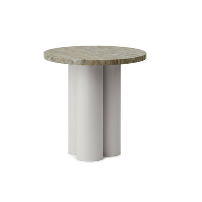 Dit Side Table by Normann Copenhagen - Sand Base /  Travertine Silver