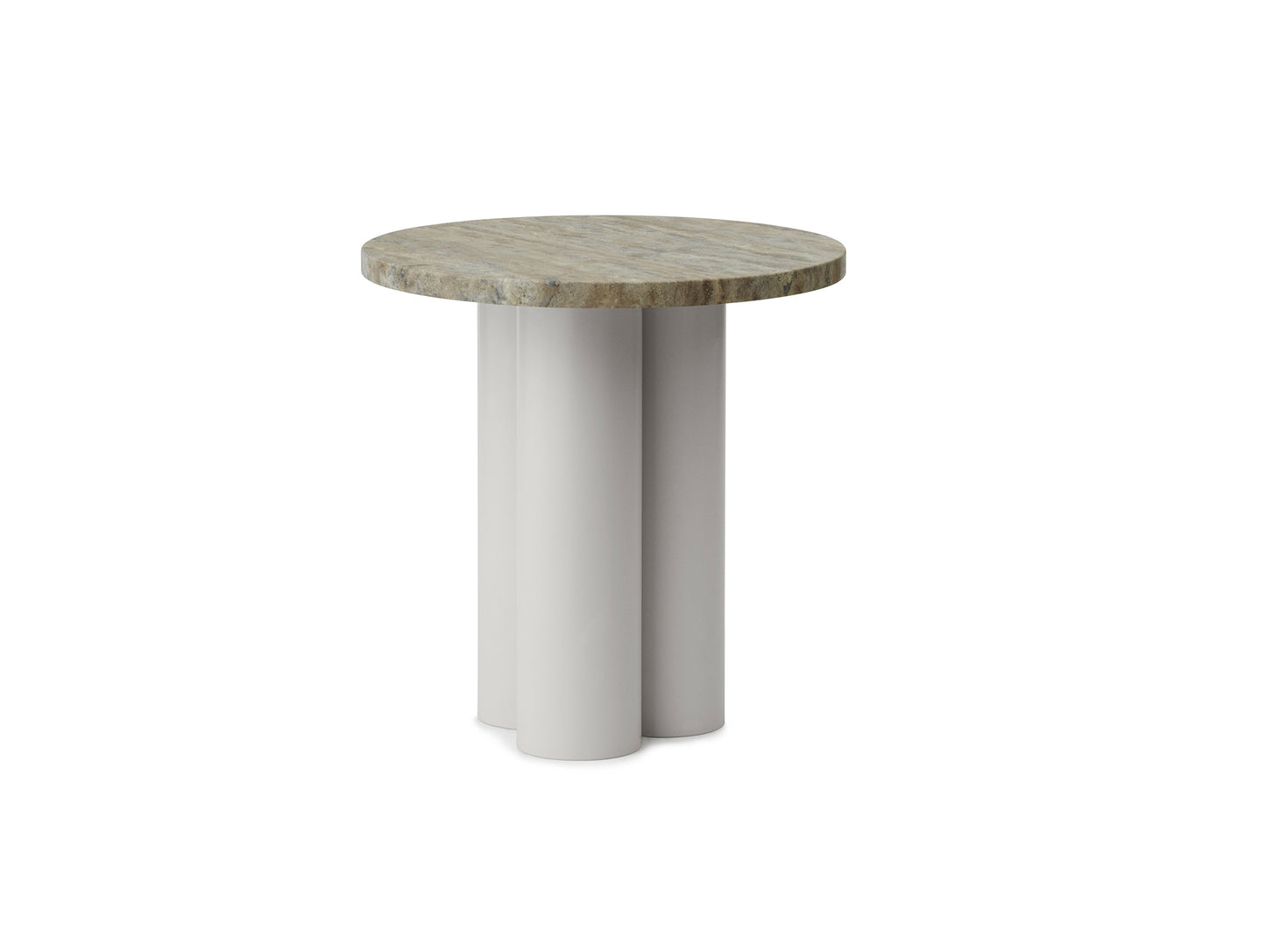 Dit Side Table by Normann Copenhagen - Sand Base /  Travertine Silver