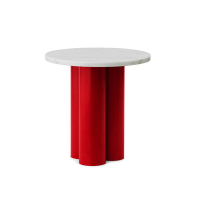 Dit Side Table by Normann Copenhagen - Bright Red Base / White Carrara