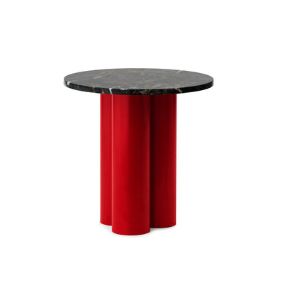 Dit Side Table by Normann Copenhagen - Bright Red Base / Portoro Gold