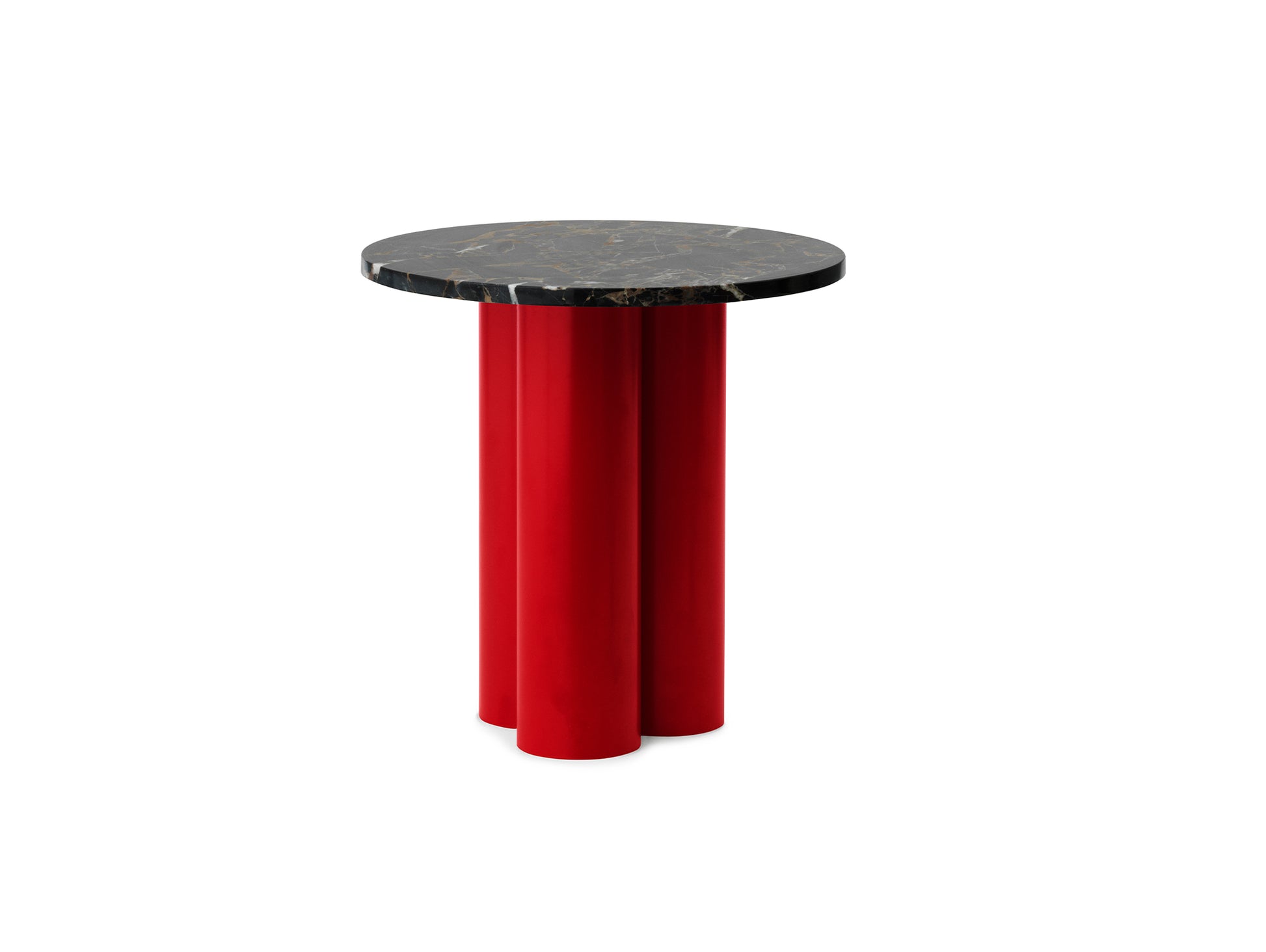 Dit Side Table by Normann Copenhagen - Bright Red Base / Portoro Gold