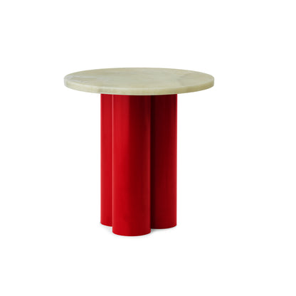 Dit Side Table by Normann Copenhagen - Bright Red Base / Emerald Onyx
