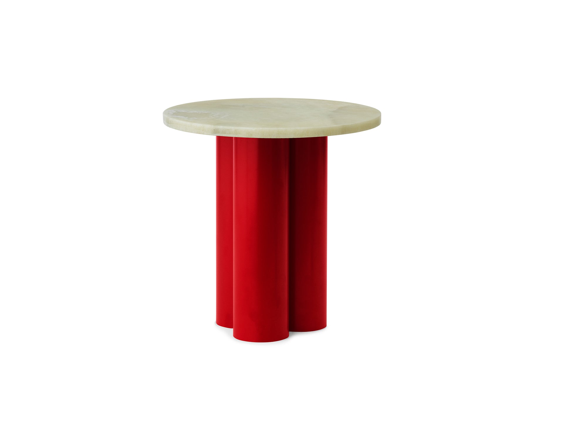 Dit Side Table by Normann Copenhagen - Bright Red Base / Emerald Onyx