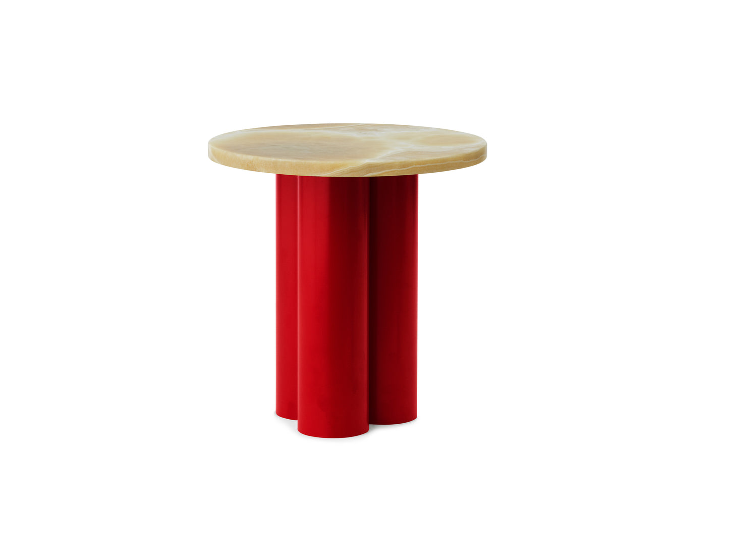 Dit Side Table by Normann Copenhagen - Bright Red Base / Honey Onyx