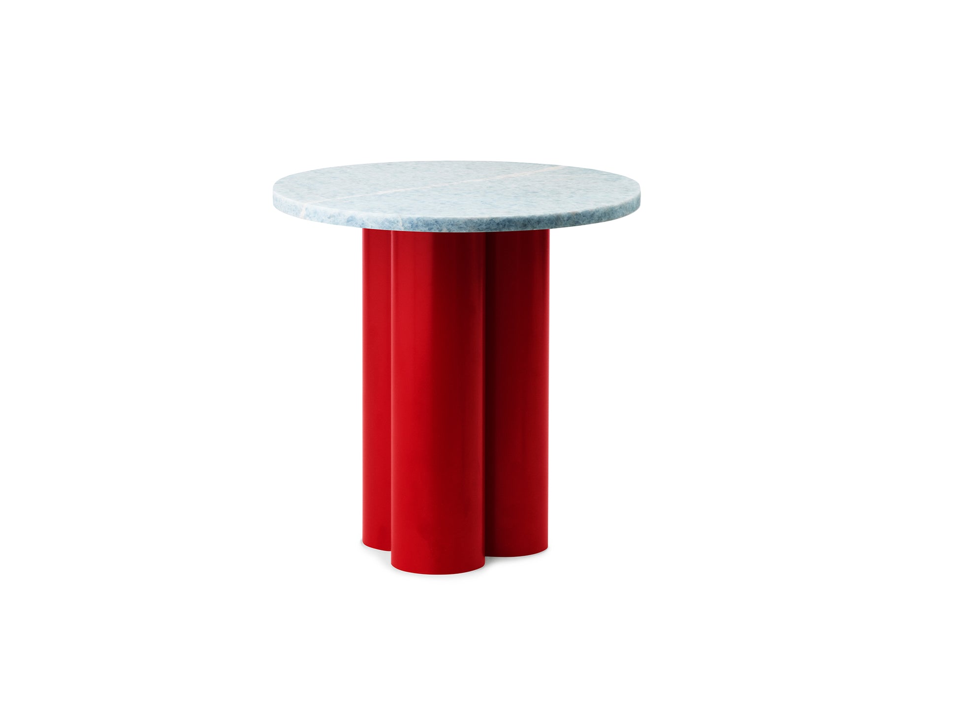 Dit Side Table by Normann Copenhagen - Bright Red Base / Blue Diamond