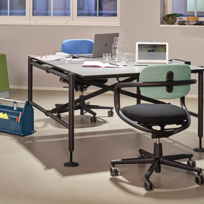 Allstar Office Chair by Vitra - Hopsak 24 Dark Grey Seat / Hopsak 85 Mint Ivory (F60))