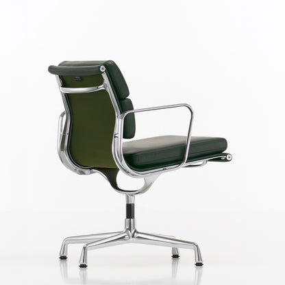 Soft Pad Conference Chair EA 208 by Vitra - Polished Aluminium / Seat: Jade Premium F Leather / Back: Plano Coconut Forest (L50)