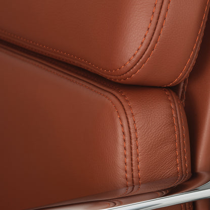 Soft Pad Work Chair EA 217 by Vitra - Chromed Aluminium / Brandy Premium F Leather